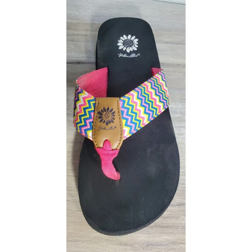 Women's Yellow Box Mellow Mat 8.5 Sandal Flip Flop Summer Beach Shoes - Picture 10 of 12